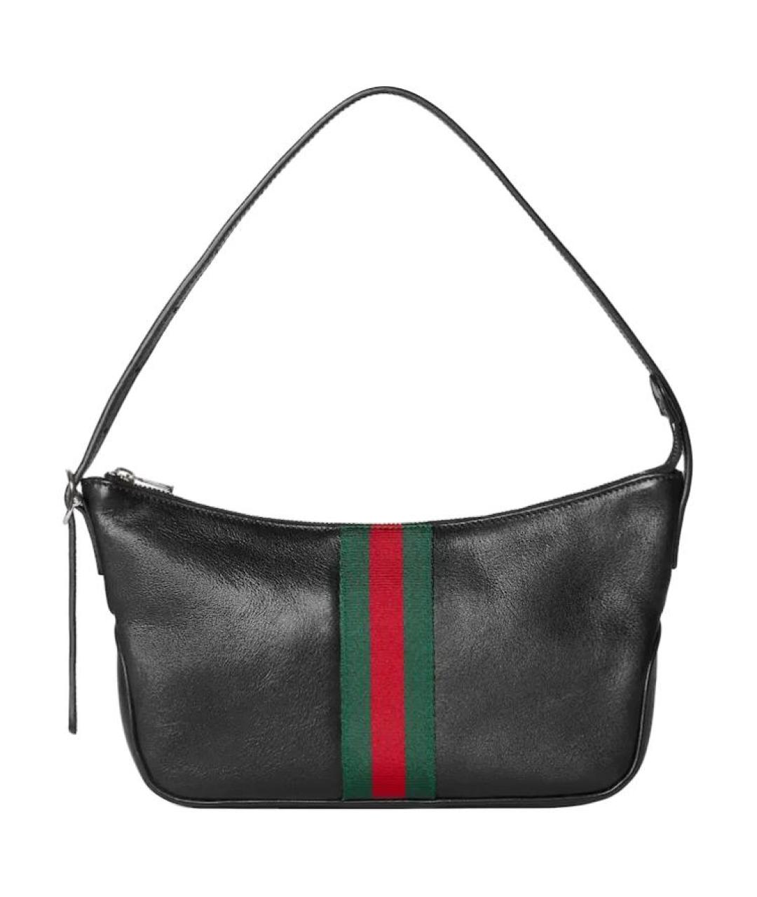 GUCCI Черная кожаная сумка с короткими ручками, фото 1