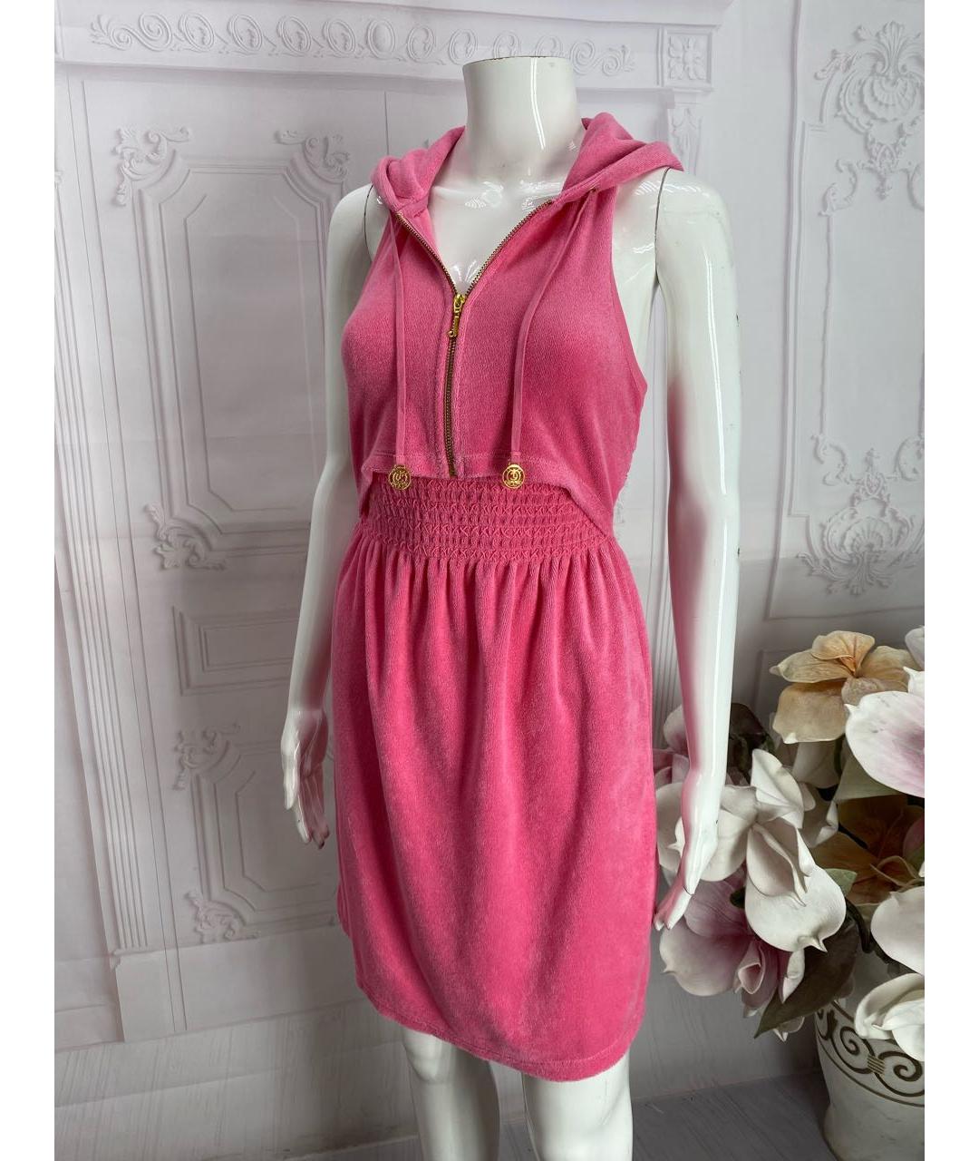 JUICY COUTURE Розовое хлопковое повседневное платье, фото 6