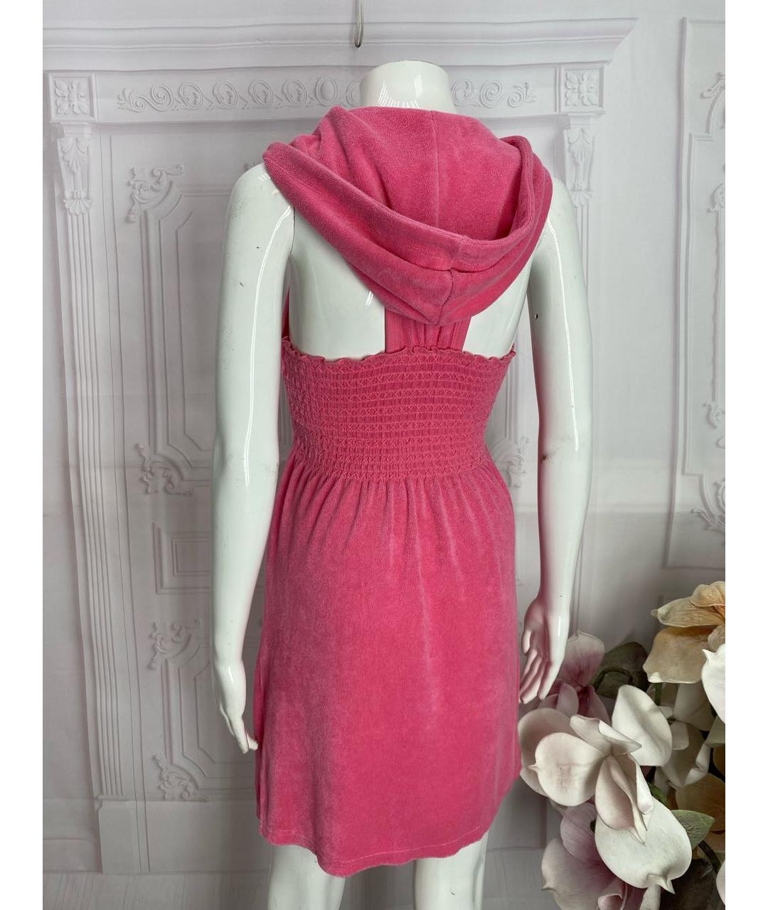 JUICY COUTURE Розовое хлопковое повседневное платье, фото 2