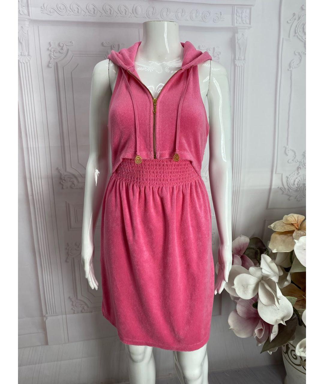 JUICY COUTURE Розовое хлопковое повседневное платье, фото 9
