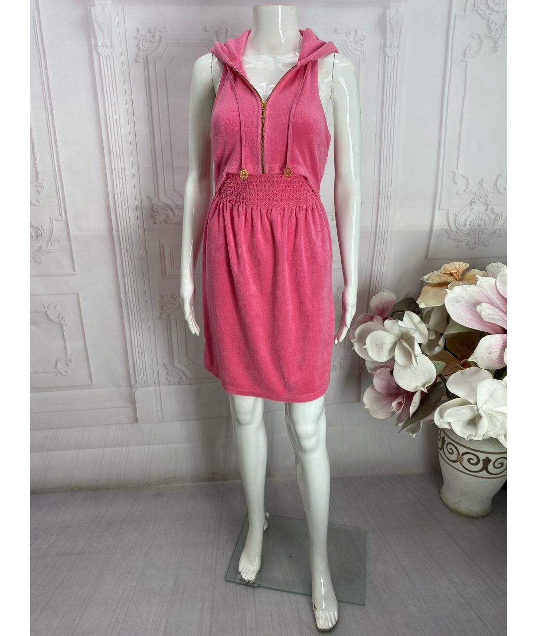 JUICY COUTURE Розовое хлопковое повседневное платье, фото 8