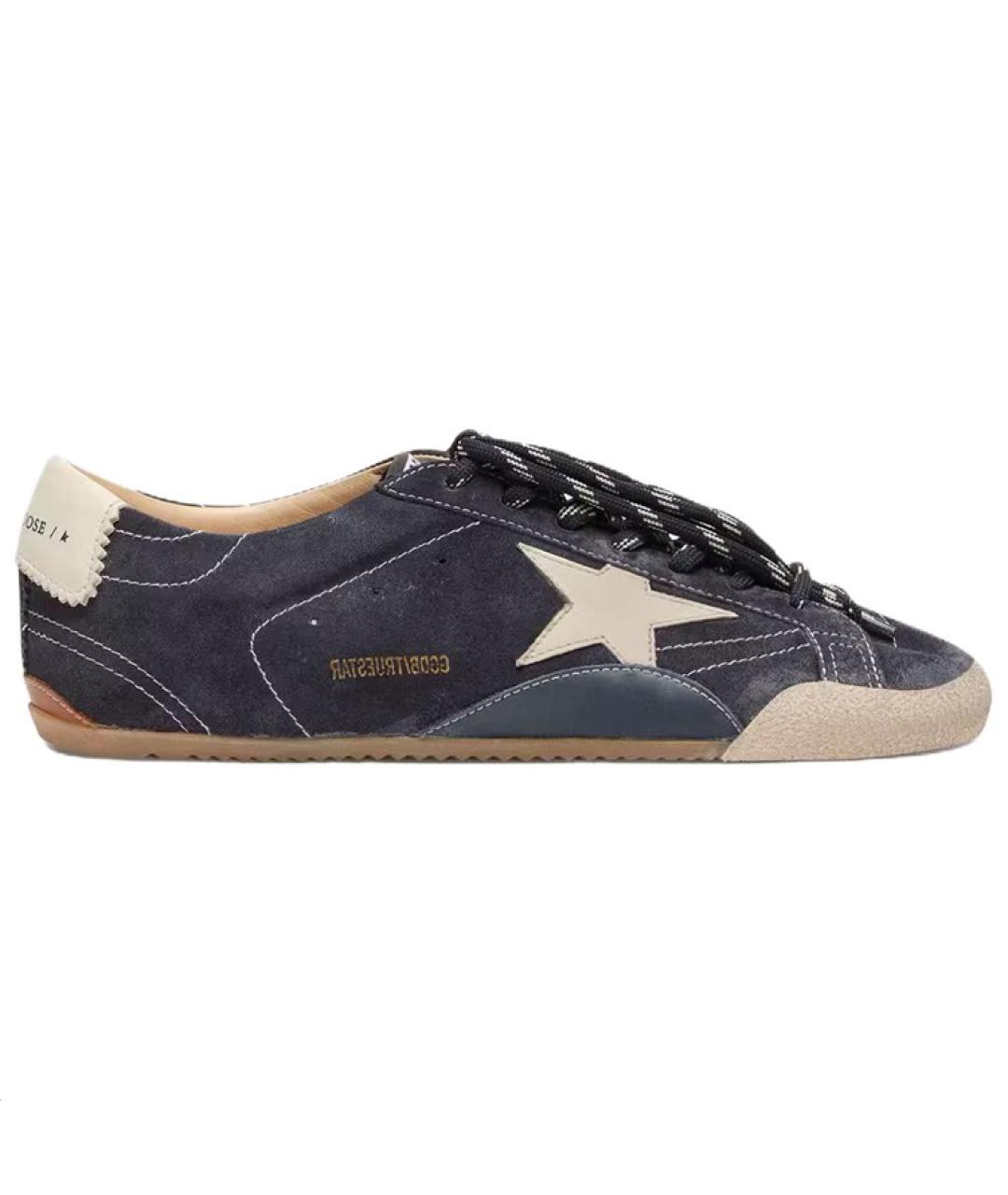 GOLDEN GOOSE DELUXE BRAND Синие кожаные кроссовки, фото 1