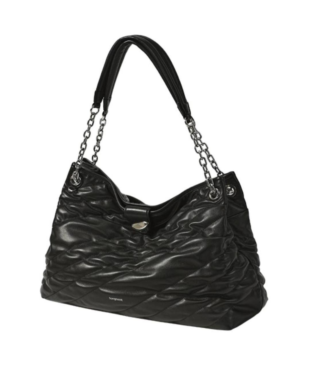 SONGMONT Черная кожаная сумка через плечо, фото 1