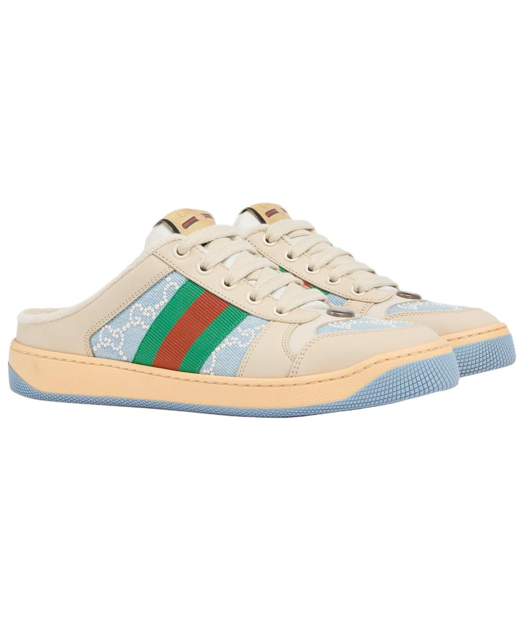 GUCCI Бежевые мюли, фото 3