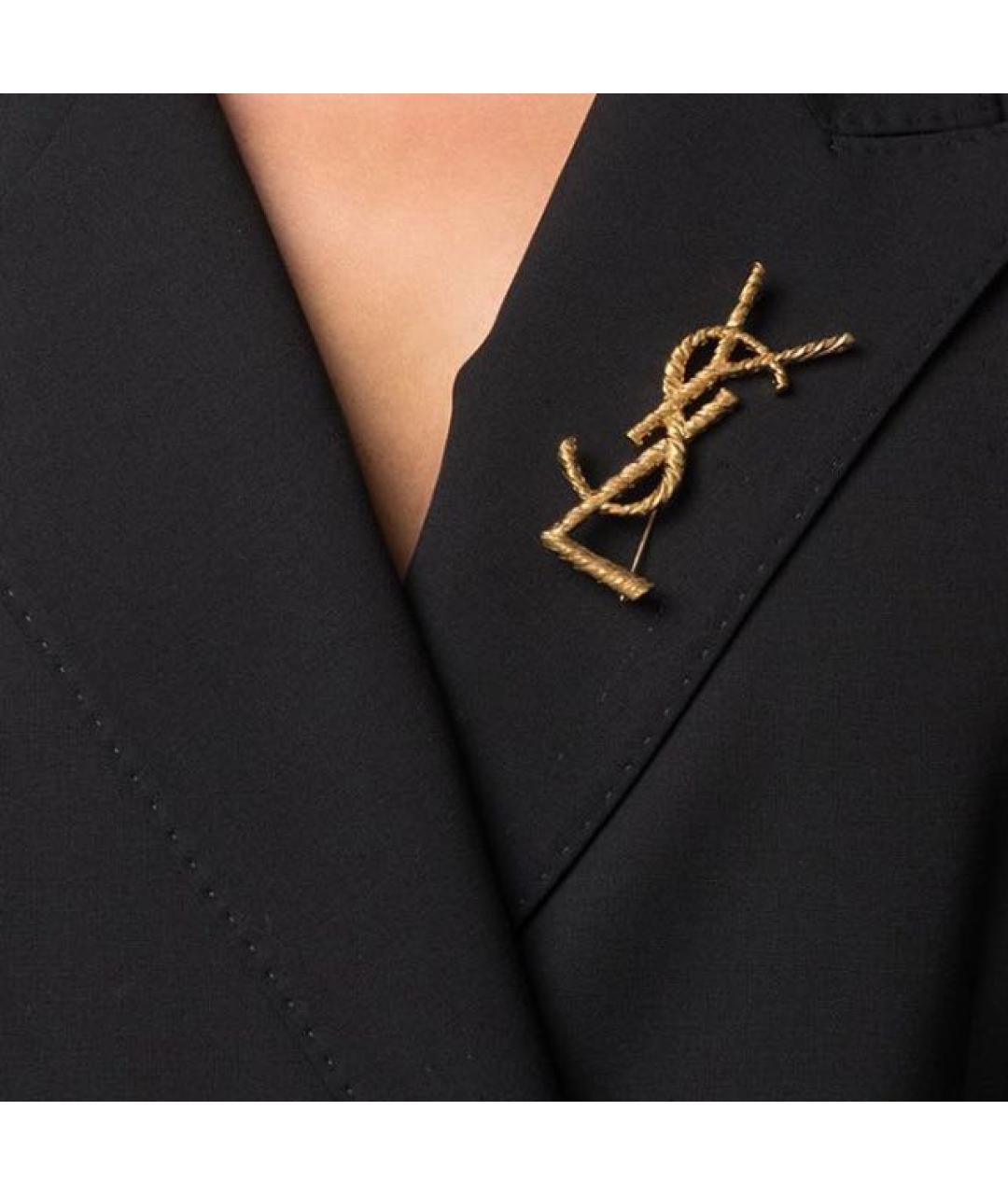 SAINT LAURENT Золотая латунная булавка / брошь, фото 4