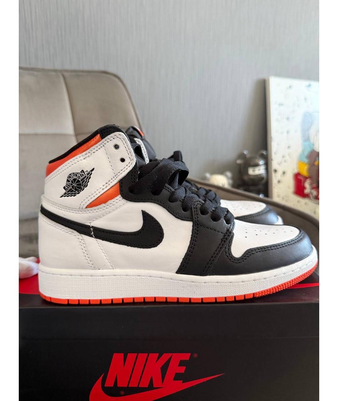 JORDAN Оранжевое кожаные кроссовки, фото 5