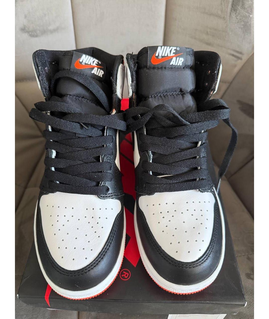 JORDAN Оранжевое кожаные кроссовки, фото 4