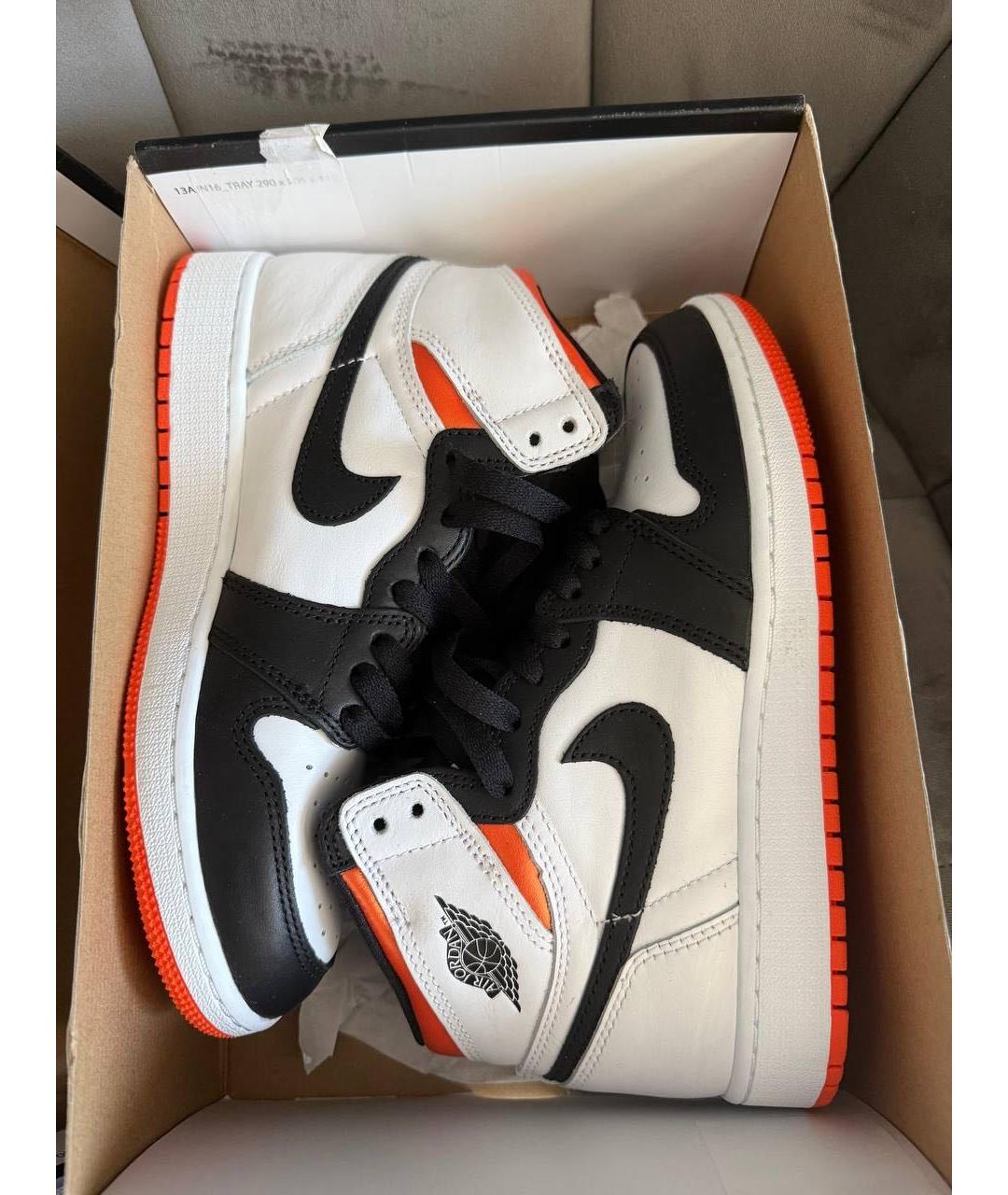 JORDAN Оранжевое кожаные кроссовки, фото 3