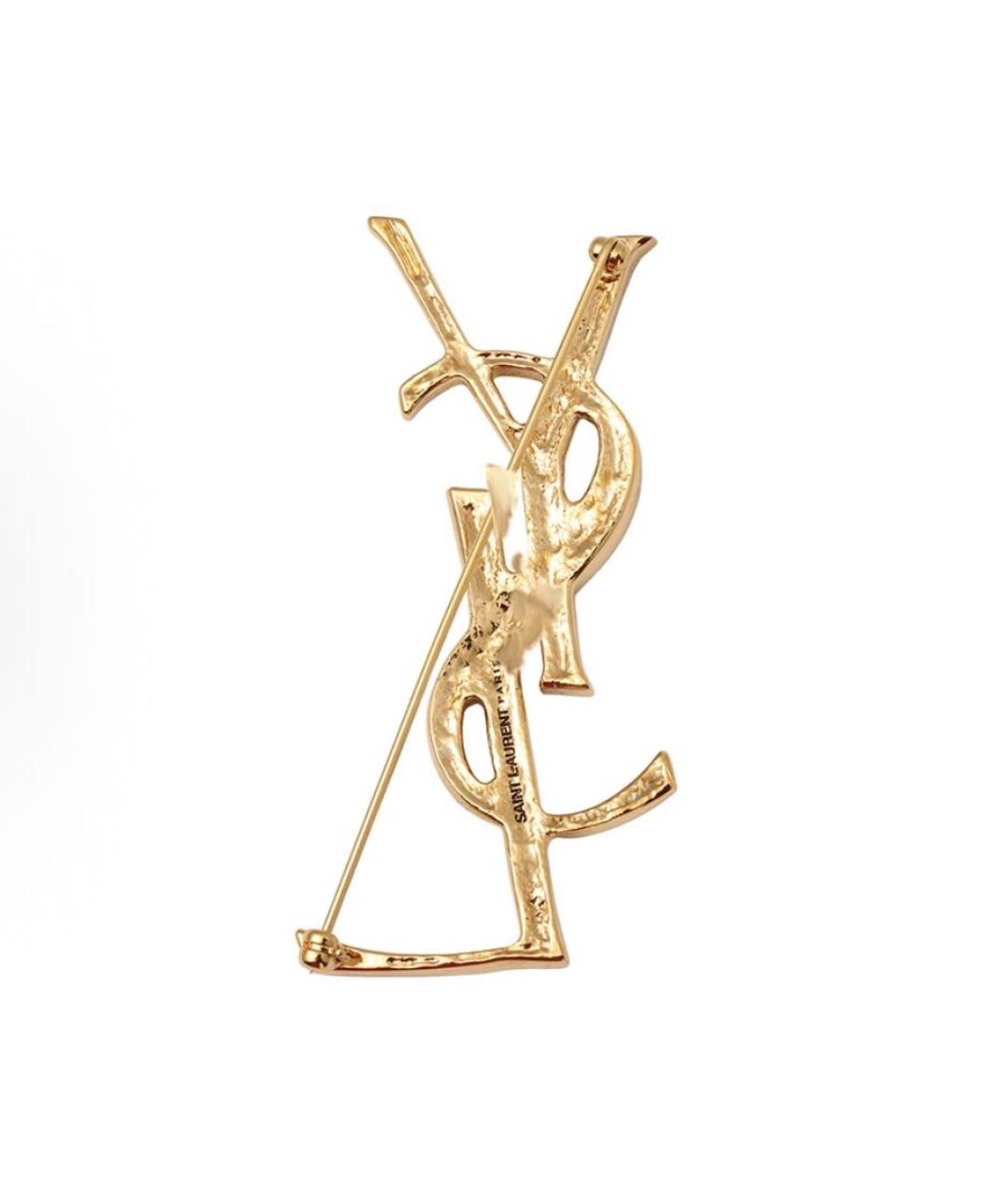 SAINT LAURENT Золотая латунная булавка / брошь, фото 3