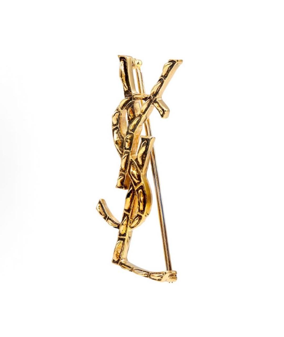 SAINT LAURENT Золотая латунная булавка / брошь, фото 2