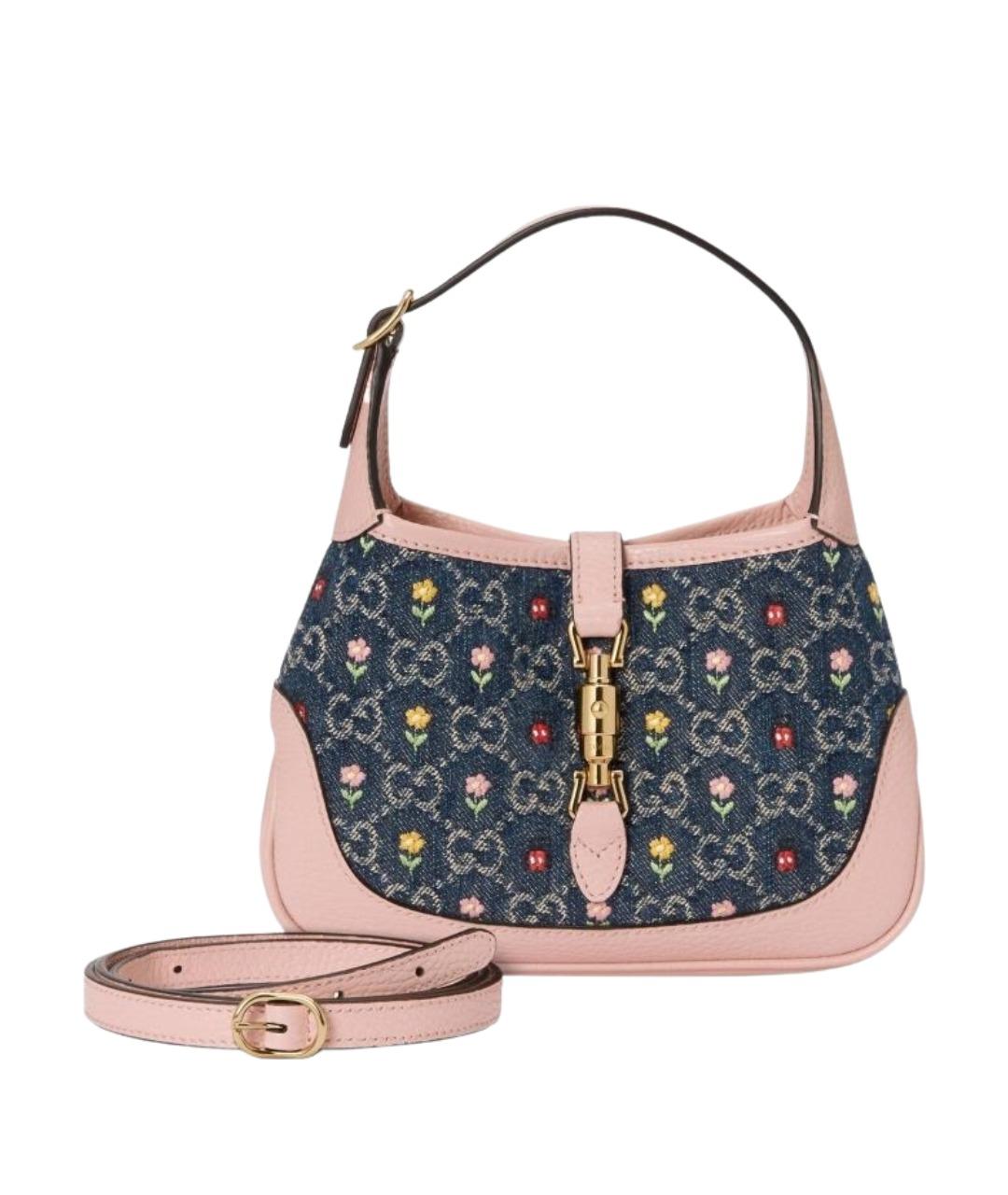 GUCCI Синяя сумка через плечо из канвы, фото 1