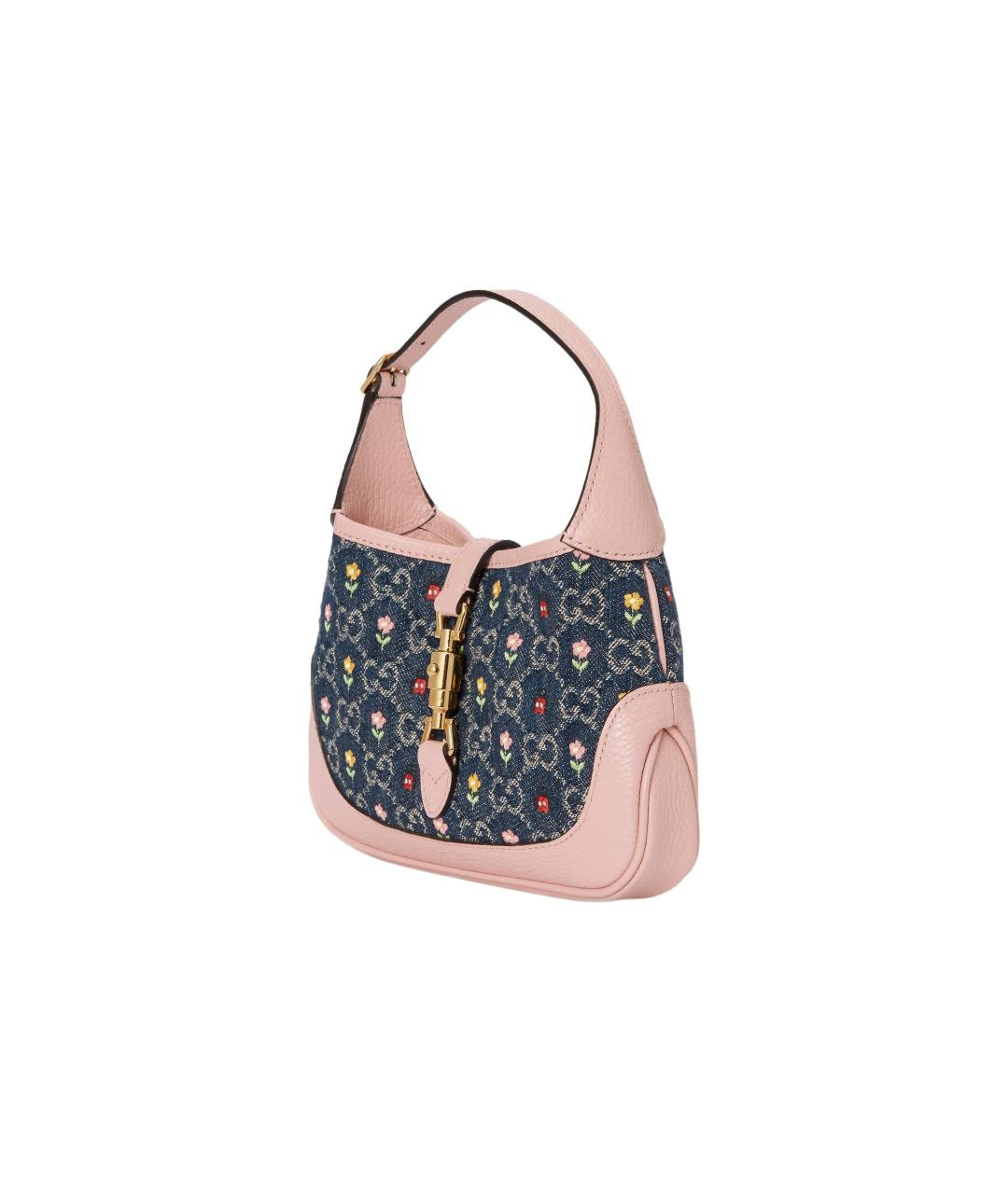 GUCCI Синяя сумка через плечо из канвы, фото 3