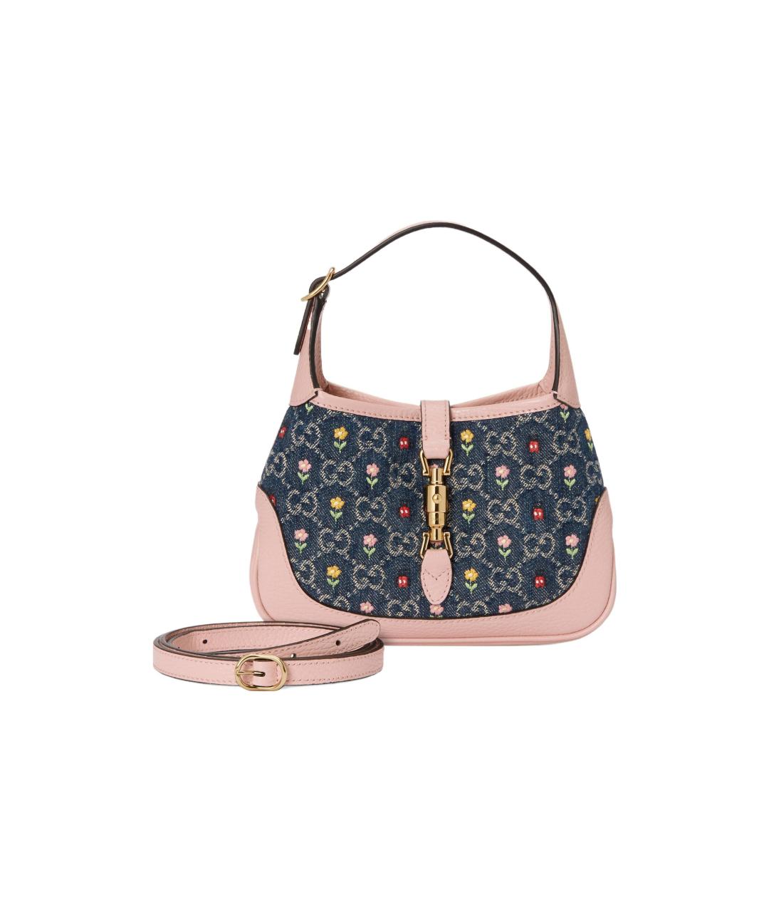 GUCCI Синяя сумка через плечо из канвы, фото 6