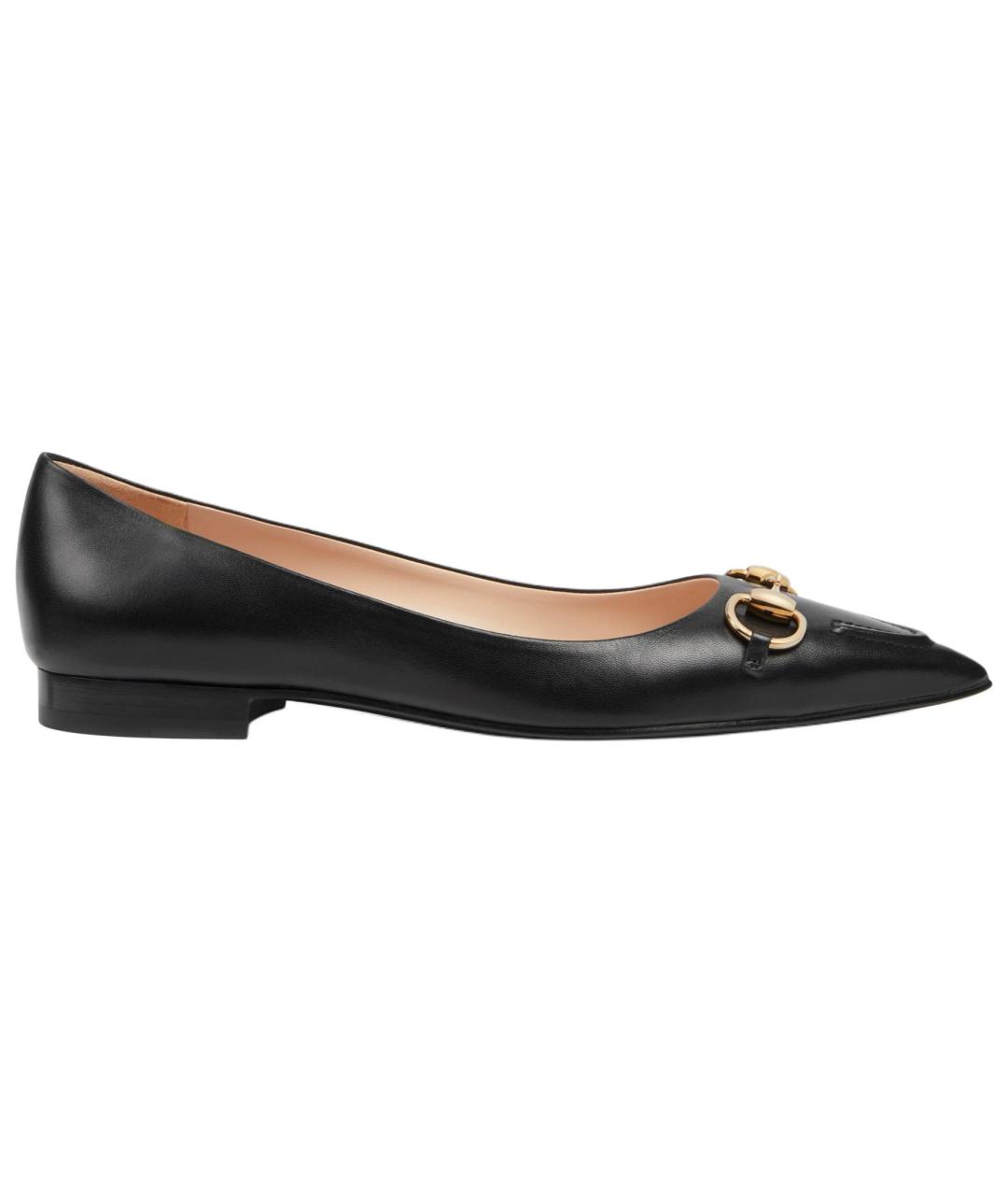 GUCCI Черные кожаные туфли, фото 1