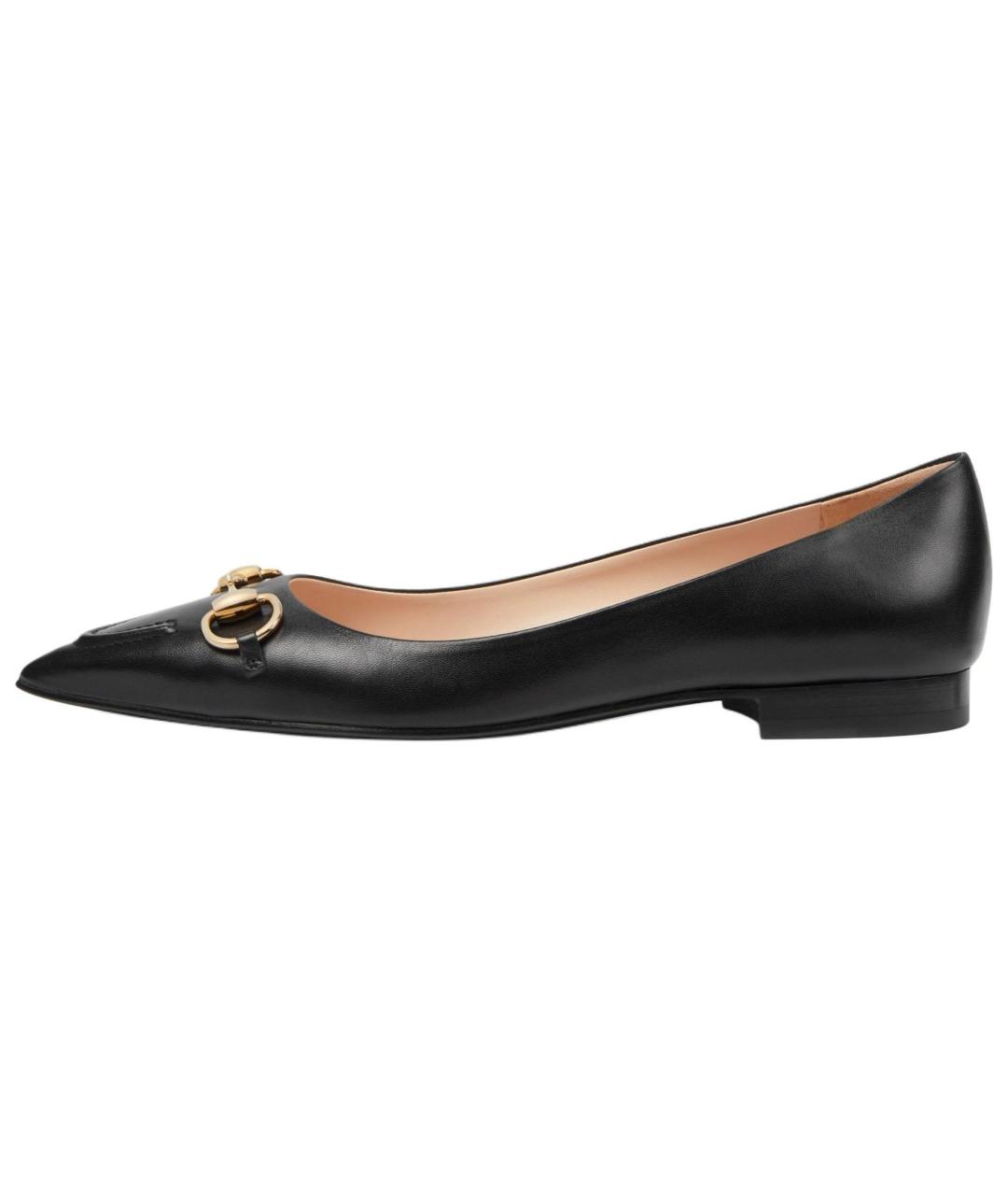 GUCCI Черные кожаные туфли, фото 2