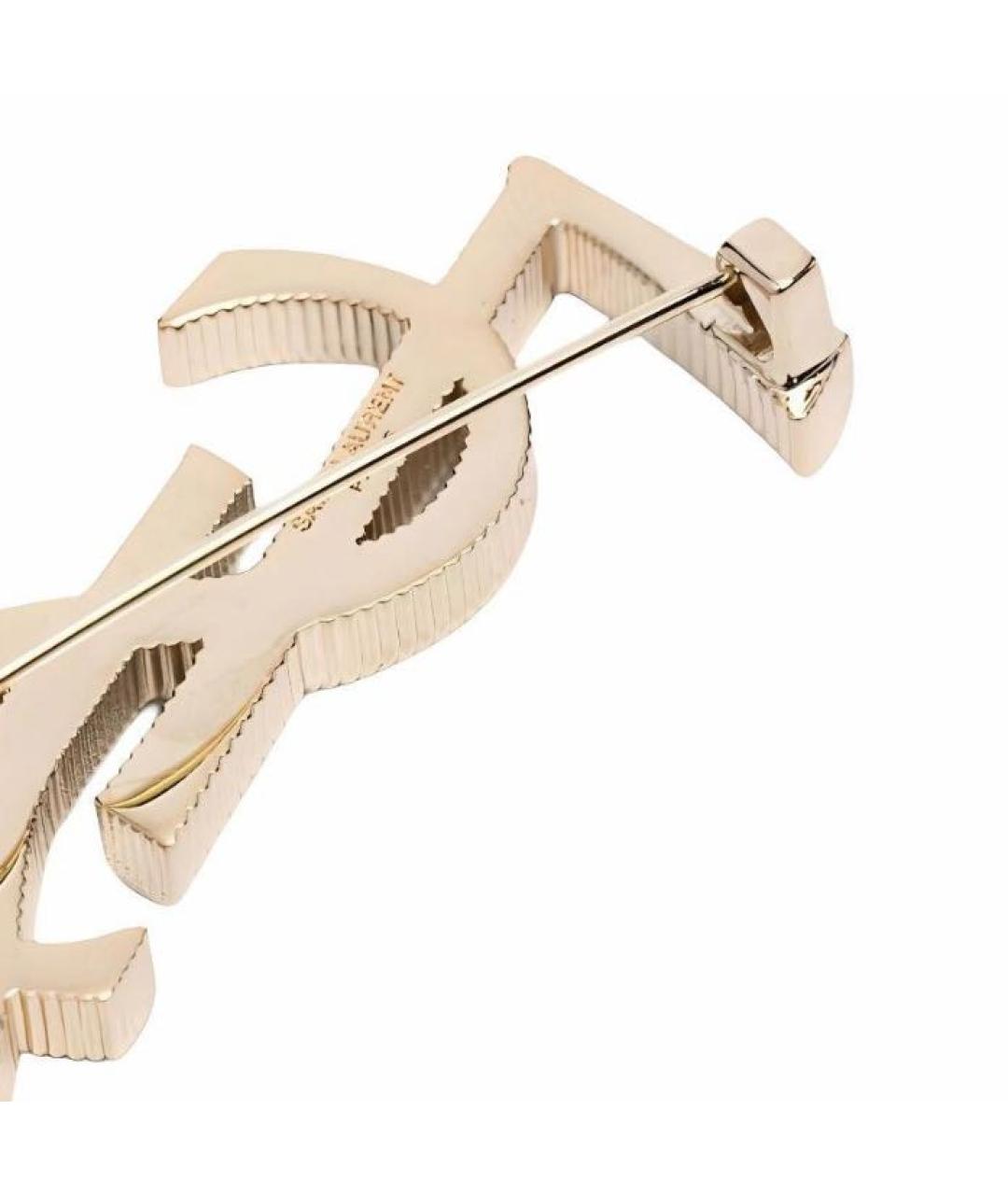 SAINT LAURENT Золотая латунная булавка / брошь, фото 2