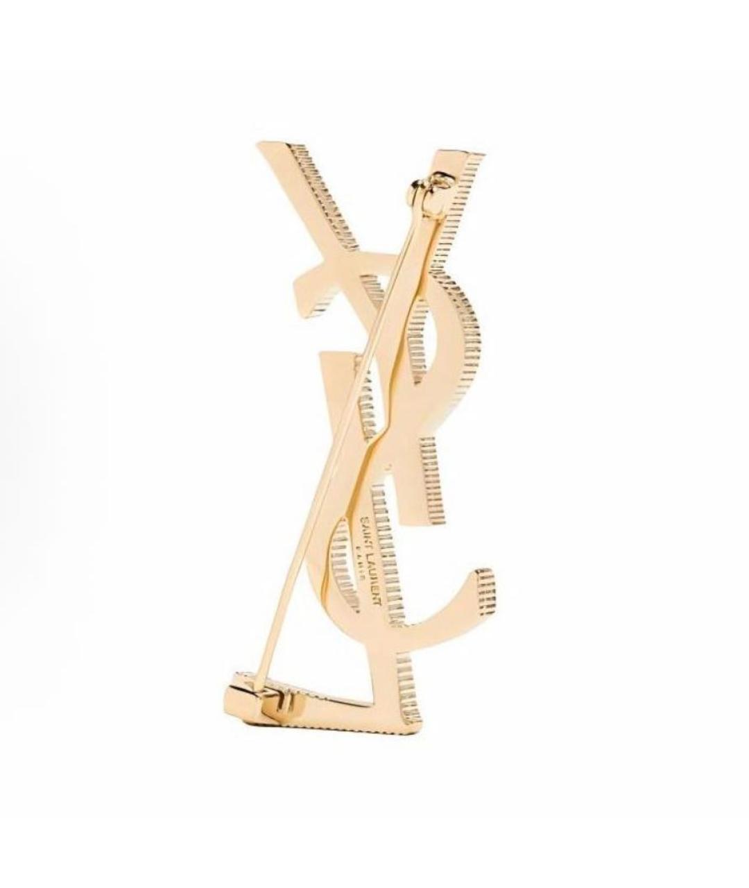 SAINT LAURENT Золотая латунная булавка / брошь, фото 4