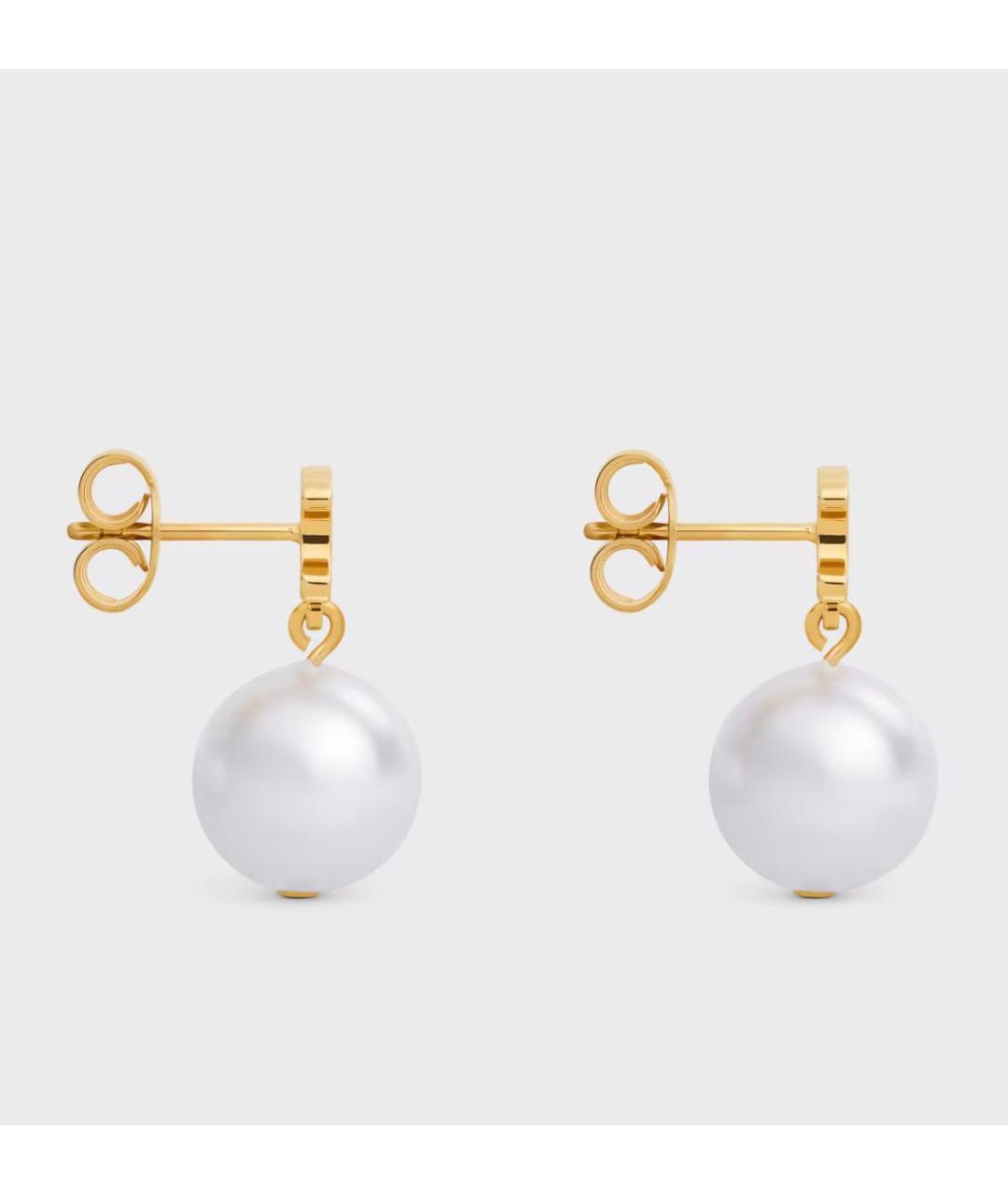 CELINE Золотые латунные серьги, фото 3