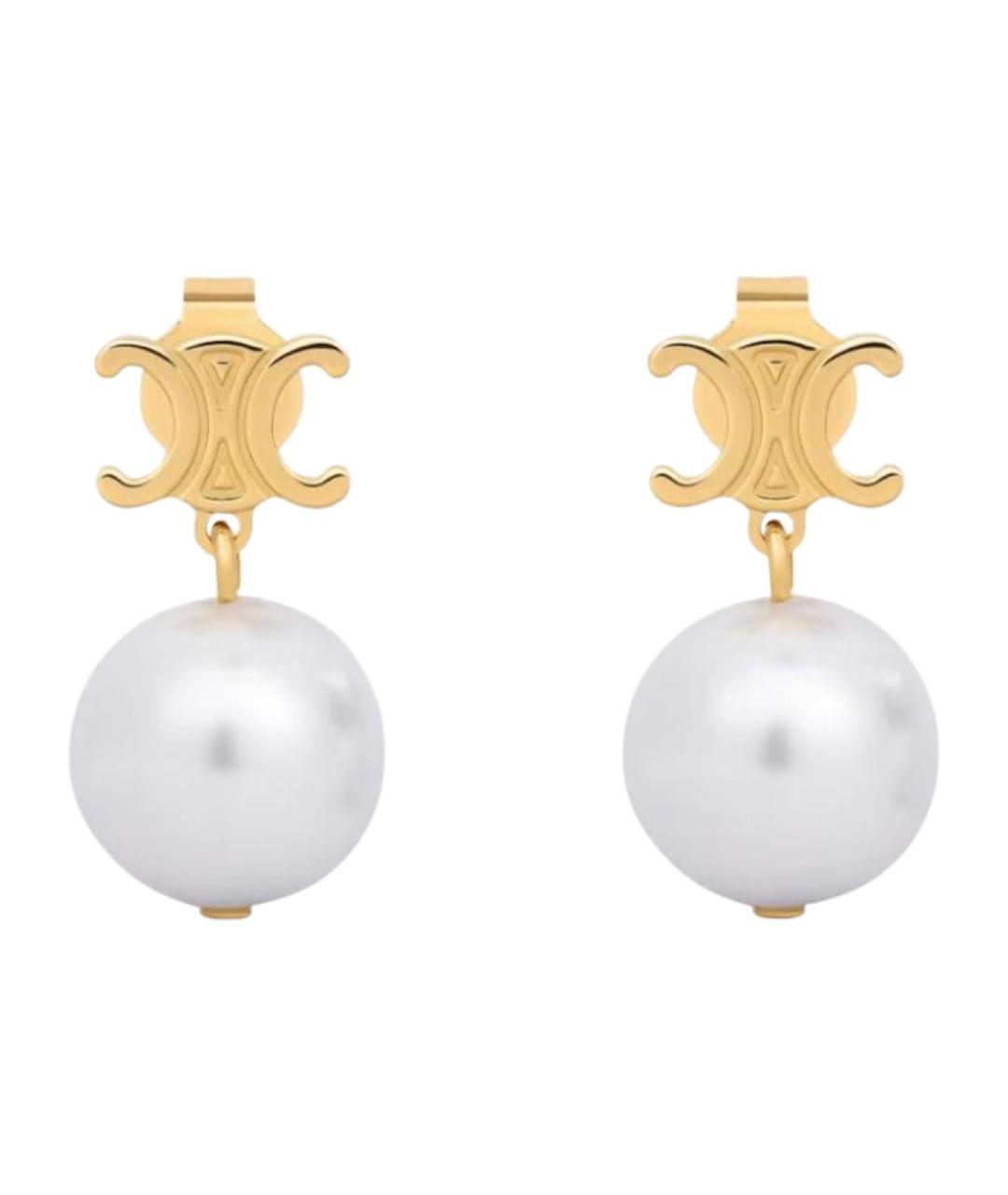 CELINE Золотые латунные серьги, фото 1