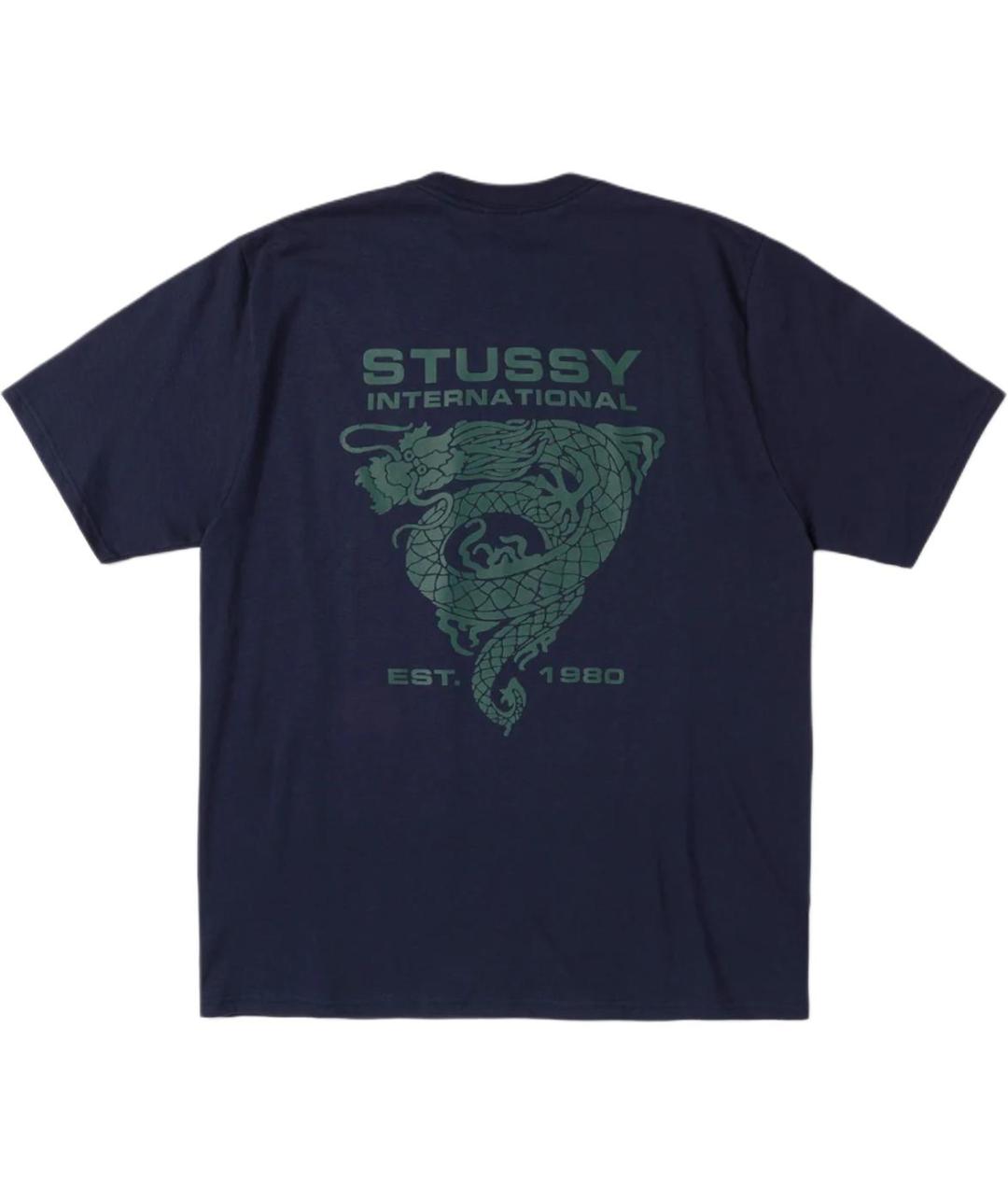 STUSSY Темно-синяя футболка, фото 2