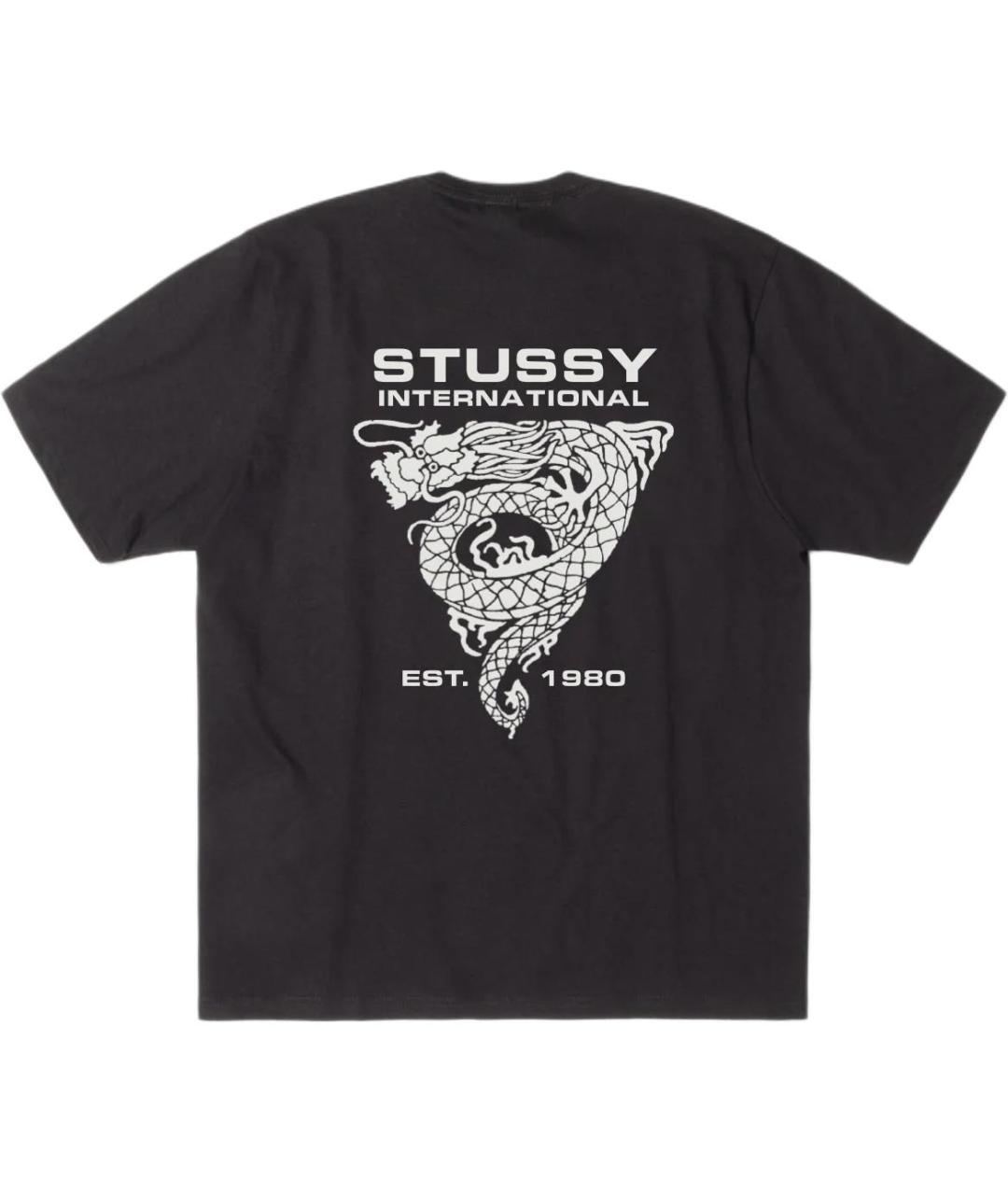 STUSSY Черная футболка, фото 2