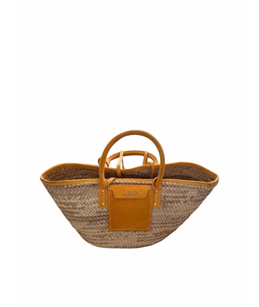 JACQUEMUS Оранжевая замшевая пляжная сумка, фото 1