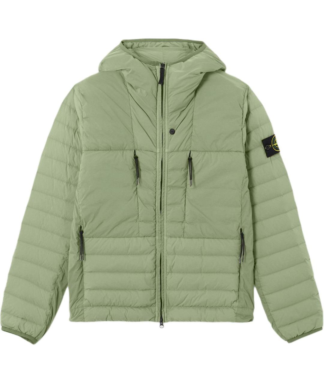 STONE ISLAND Зеленый пуховик, фото 1