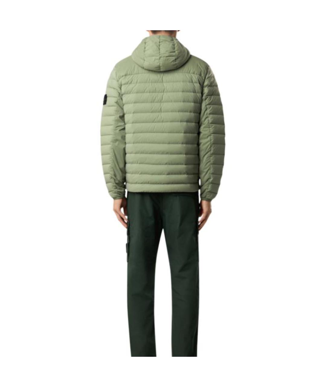 STONE ISLAND Зеленый пуховик, фото 4