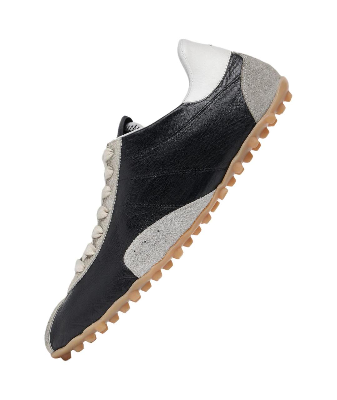 MAISON MARGIELA Черные кожаные кеды, фото 2