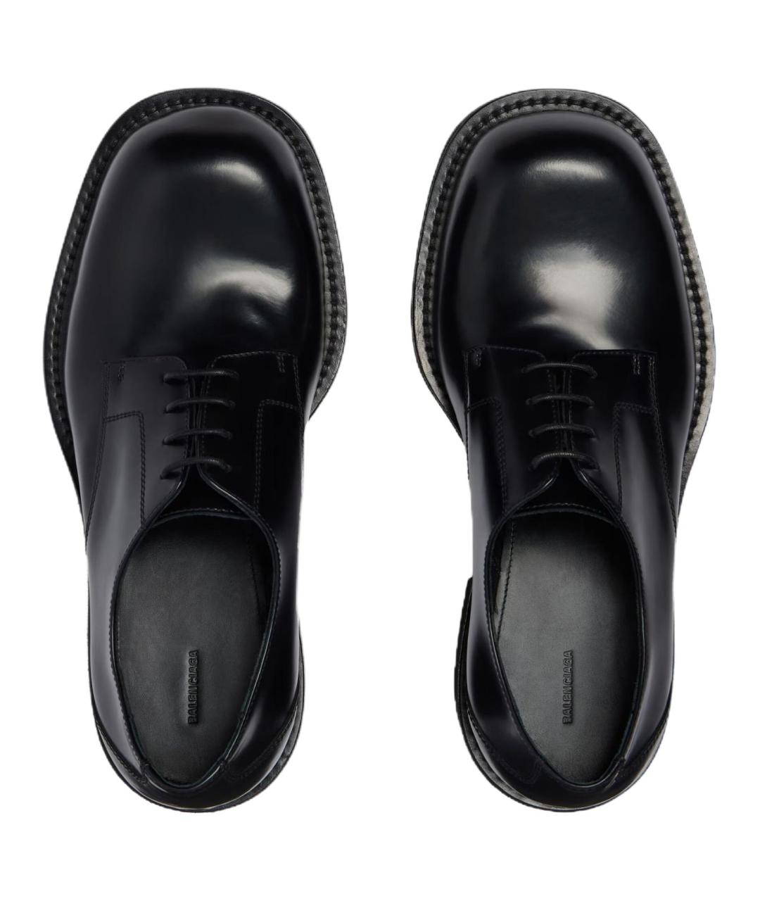 BALENCIAGA Черные кожаные туфли, фото 5