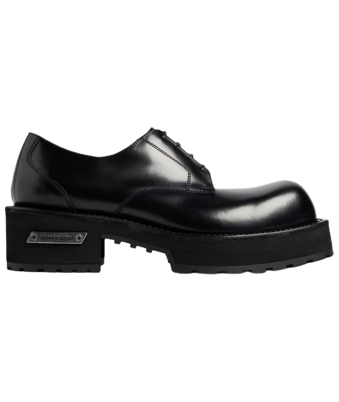 BALENCIAGA Черные кожаные туфли, фото 1