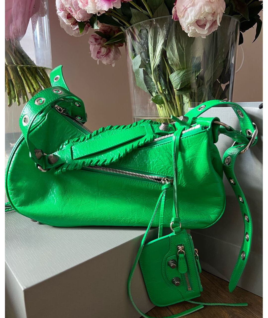 BALENCIAGA Зеленая кожаная сумка тоут, фото 3