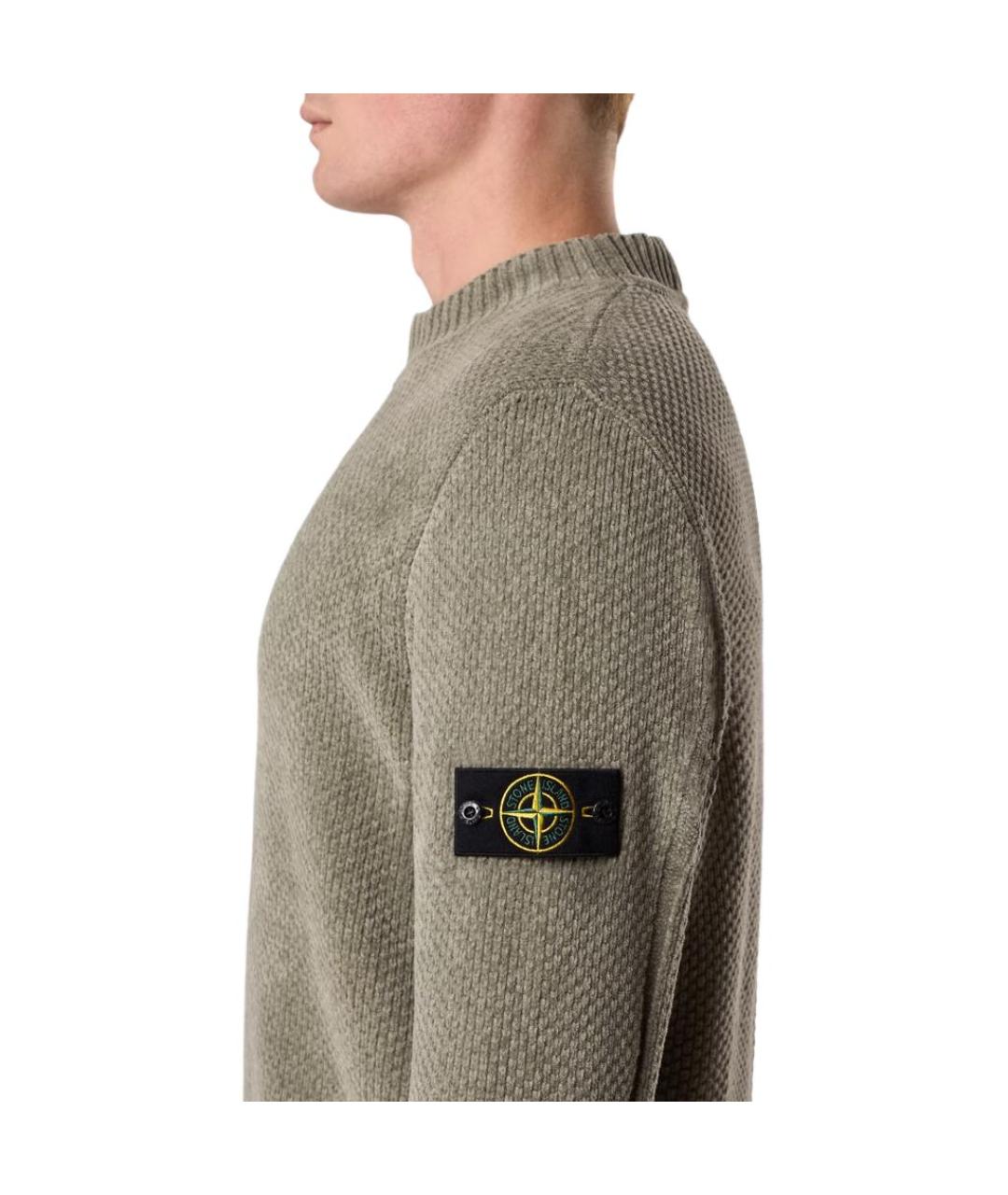 STONE ISLAND Зеленый джемпер / свитер, фото 3