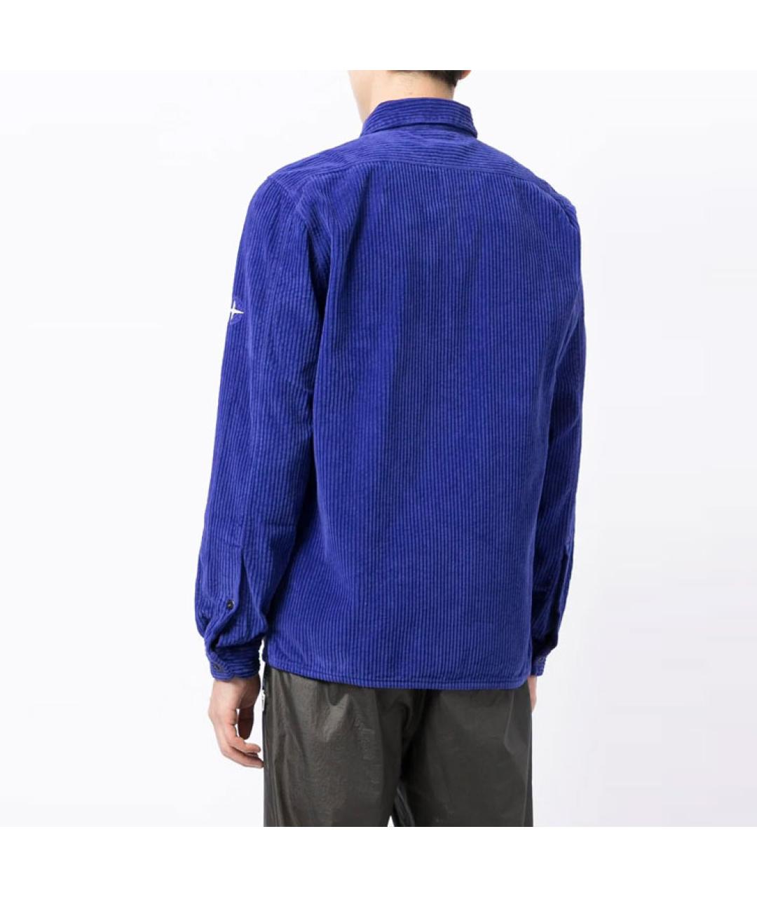 STONE ISLAND Синяя хлопковая кэжуал рубашка, фото 3