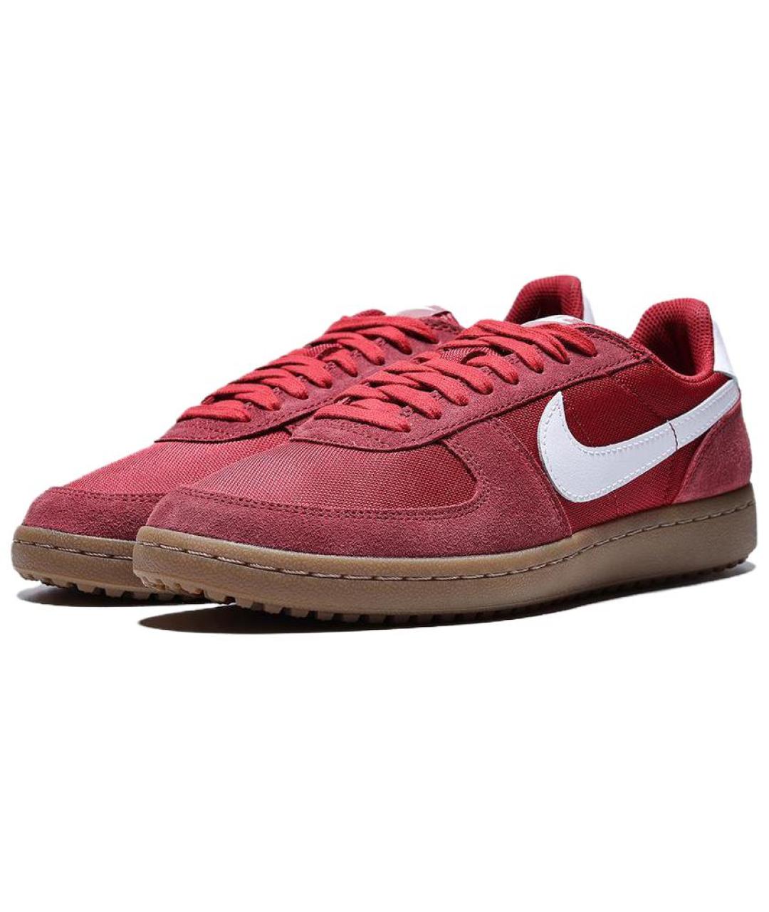 NIKE Красные кожаные низкие кроссовки / кеды, фото 3