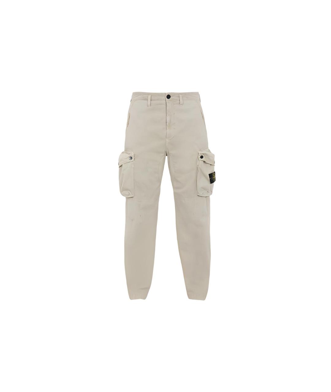 STONE ISLAND Бежевые брюки чинос, фото 6