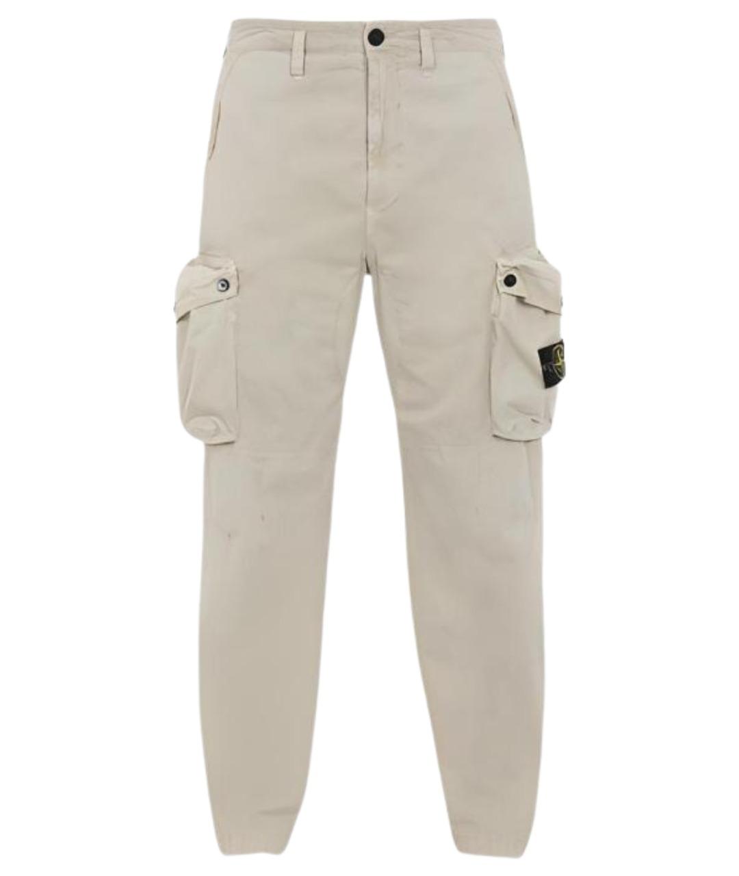 STONE ISLAND Бежевые брюки чинос, фото 1