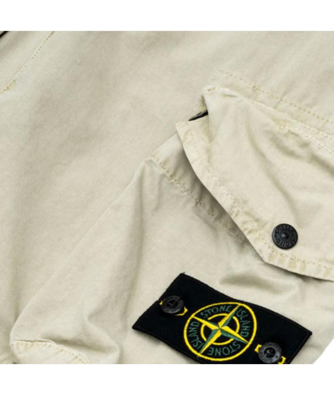 STONE ISLAND Бежевые брюки чинос, фото 3