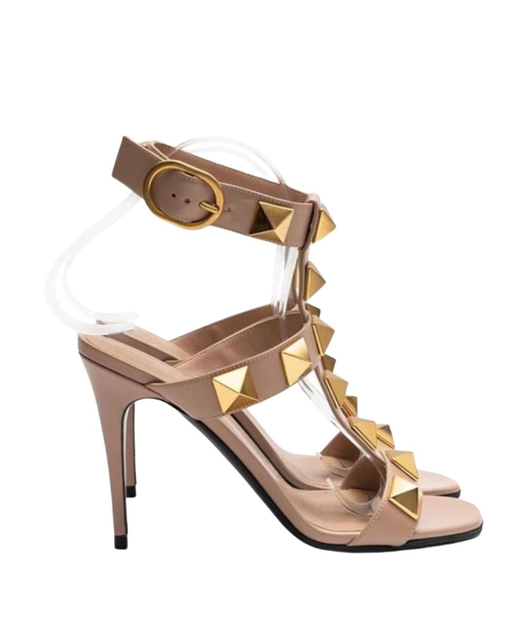 VALENTINO Черные кожаные босоножки, фото 1