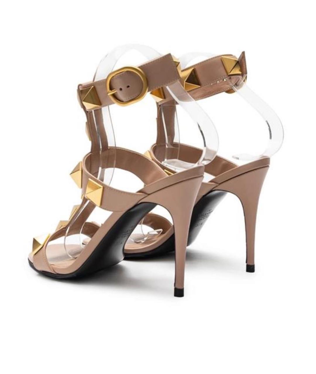 VALENTINO Черные кожаные босоножки, фото 3