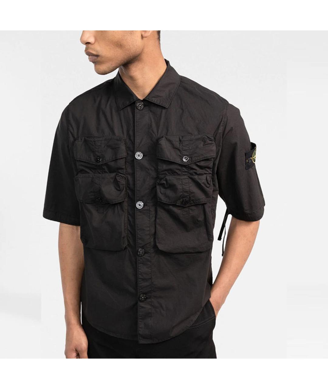 STONE ISLAND Черная классическая рубашка, фото 4
