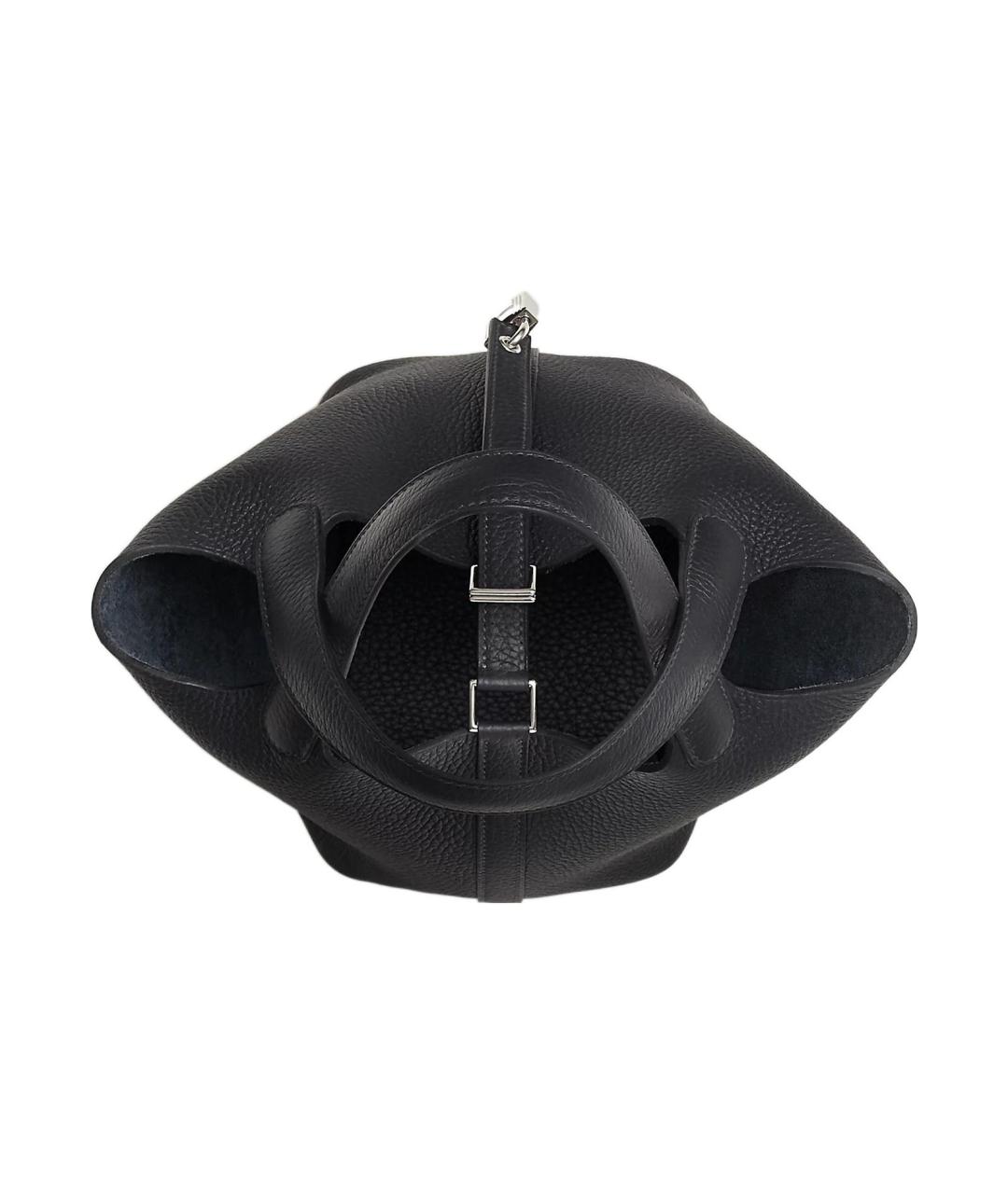 HERMES Черная кожаная сумка через плечо, фото 4