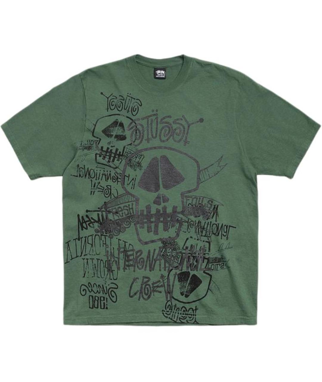 STUSSY Зеленая футболка, фото 1