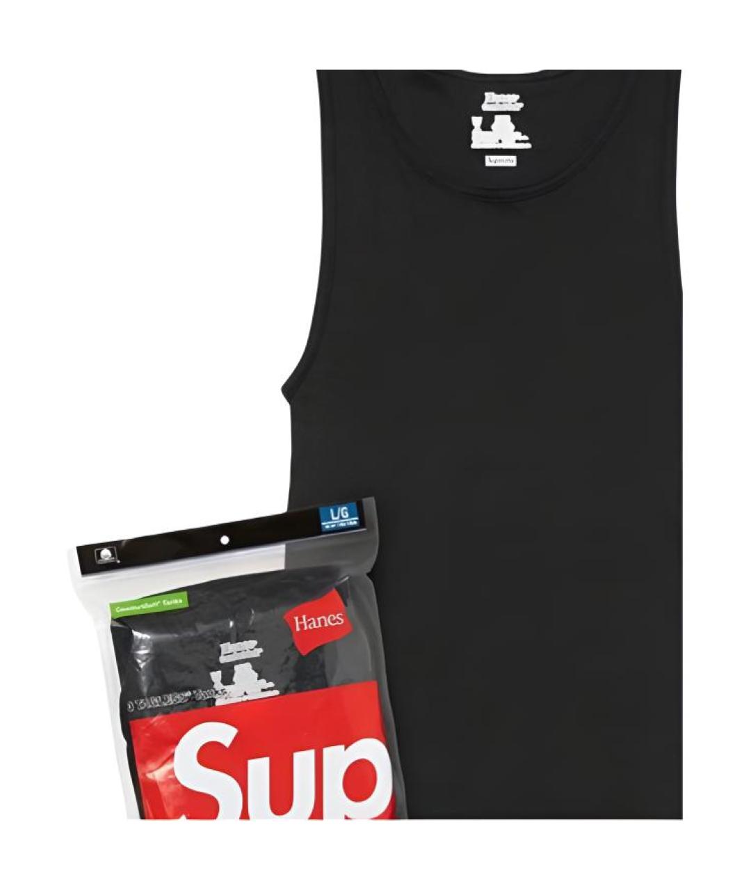 SUPREME Черная майка, фото 3