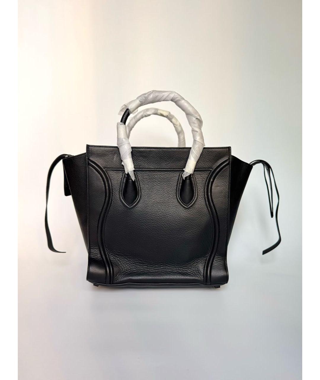 CELINE Черная кожаная сумка с короткими ручками, фото 3