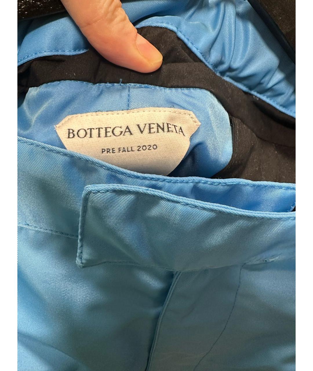 BOTTEGA VENETA Голубые синтетические повседневные брюки, фото 4