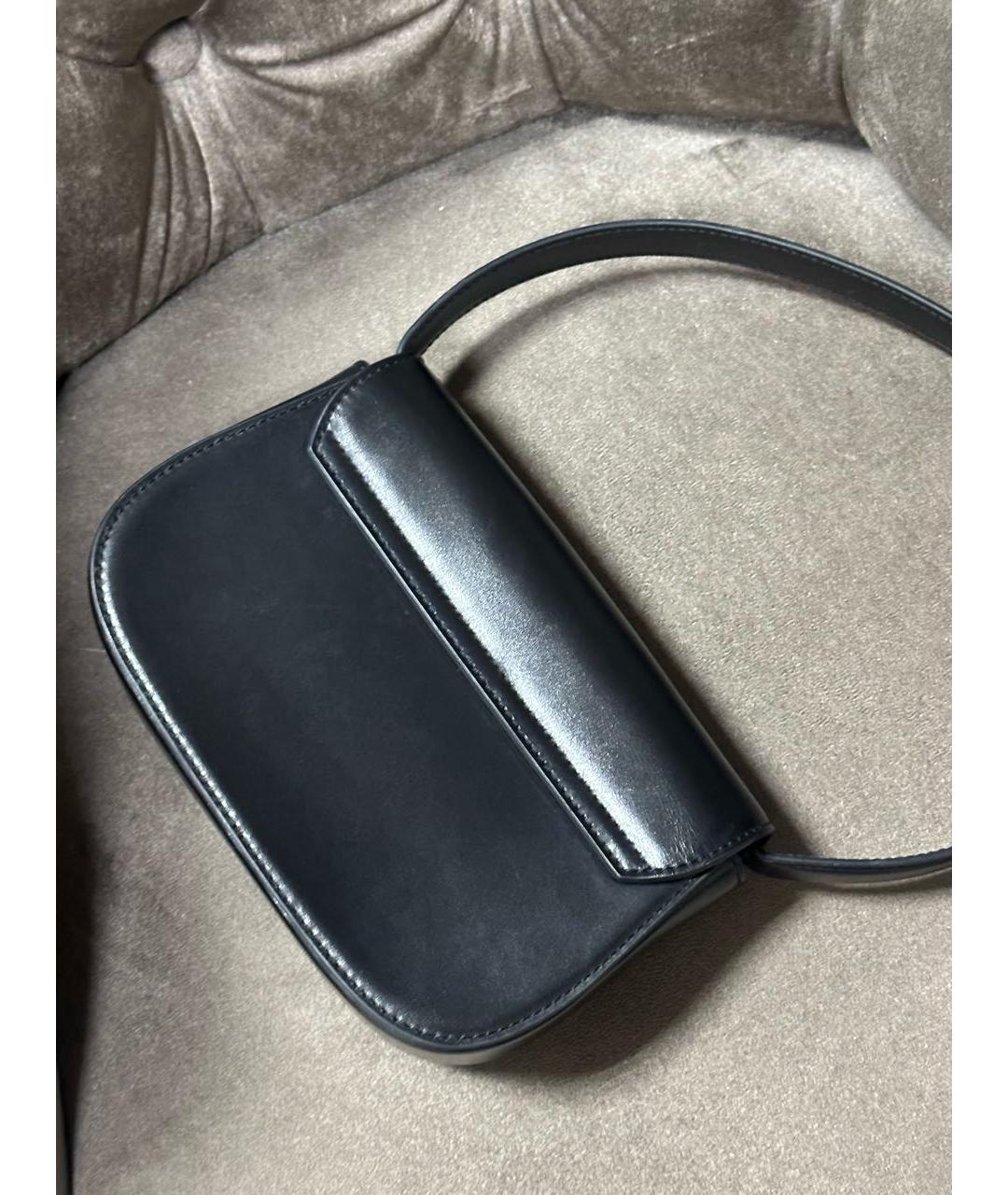 DIESEL Черная кожаная сумка с короткими ручками, фото 5