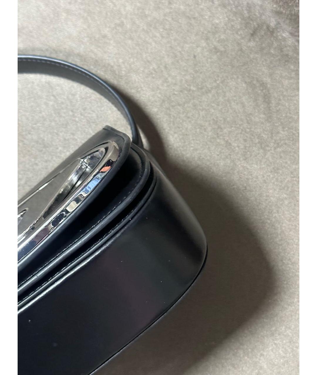 DIESEL Черная кожаная сумка с короткими ручками, фото 4