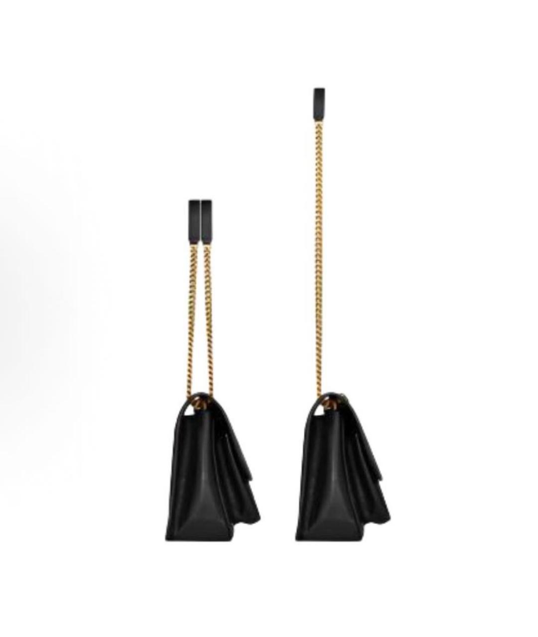 SAINT LAURENT Черная кожаная сумка через плечо, фото 5