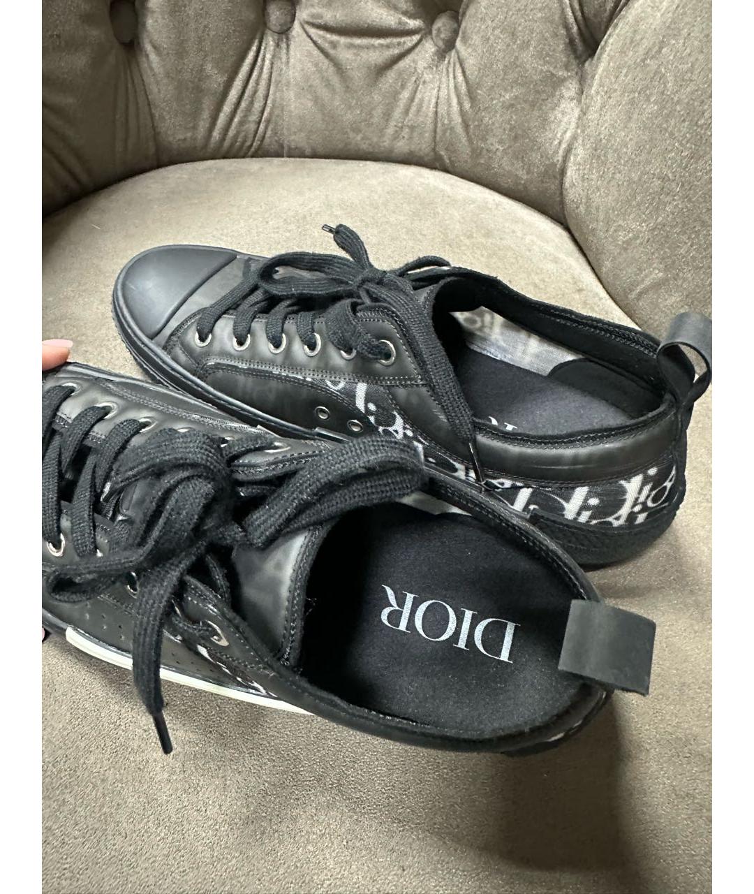 CHRISTIAN DIOR Антрацитовые низкие кроссовки / кеды, фото 4